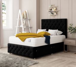 "Bed Choices Regency Divan Bed With 2 drawers, Mattress & 26"" Headboard in Black - Size: King" - thumbnail 1