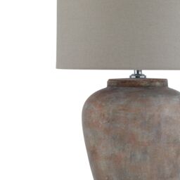 Love Lace Siena Brown Table Lamp With Linen Shade in Grey - thumbnail 2