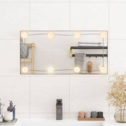 Berkfield Home Wall Mirror with LED Lights 30x60 cm Glass Rectangle in Silver - thumbnail 3