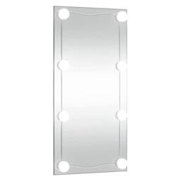 Berkfield Home Wall Mirror with LED Lights 30x60 cm Glass Rectangle in Silver - thumbnail 2
