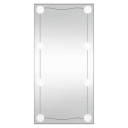 Berkfield Home Wall Mirror with LED Lights 30x60 cm Glass Rectangle in Silver - thumbnail 5