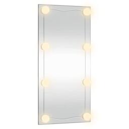Berkfield Home Wall Mirror with LED Lights 30x60 cm Glass Rectangle in Silver - thumbnail 4