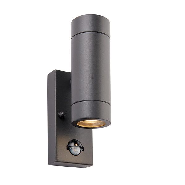 Netlighting Palin Outdoor Up Down Wall Light Anthracite with PIR Sensor IP44 in Black - image 1