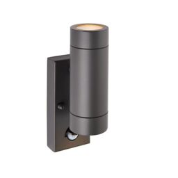 Netlighting Palin Outdoor Up Down Wall Light Anthracite with PIR Sensor IP44 in Black - thumbnail 2