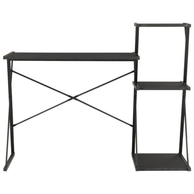 Berkfield Home Desk with Shelf Black 116x50x93 cm - Size: 116 x 50 x 93 cm - image 1
