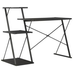 Berkfield Home Desk with Shelf Black 116x50x93 cm - Size: 116 x 50 x 93 cm - thumbnail 4