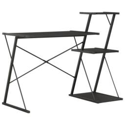 Berkfield Home Desk with Shelf Black 116x50x93 cm - Size: 116 x 50 x 93 cm - thumbnail 2
