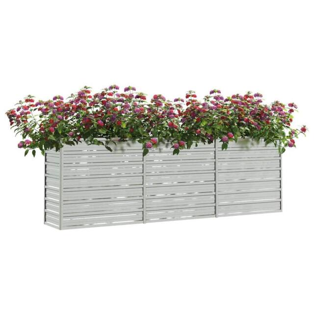 Berkfield Home Garden Raised Bed 240x40x77 cm Galvanized Steel Silver - Size: 240 x 40 x 77 cm - image 1