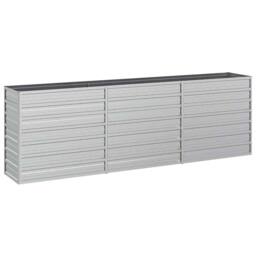 Berkfield Home Garden Raised Bed 240x40x77 cm Galvanized Steel Silver - Size: 240 x 40 x 77 cm - thumbnail 3