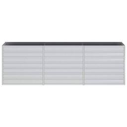 Berkfield Home Garden Raised Bed 240x40x77 cm Galvanized Steel Silver - Size: 240 x 40 x 77 cm - thumbnail 4