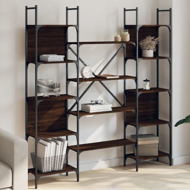 Berkfield Home Bookshelf Brown Oak 155.5x24x166.5 cm Engineered Wood - image 1