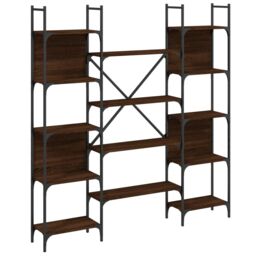 Berkfield Home Bookshelf Brown Oak 155.5x24x166.5 cm Engineered Wood - thumbnail 2