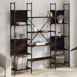 Berkfield Home Bookshelf Brown Oak 155.5x24x166.5 cm Engineered Wood - thumbnail 1