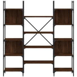 Berkfield Home Bookshelf Brown Oak 155.5x24x166.5 cm Engineered Wood - thumbnail 5