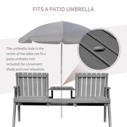 Nordara 2 Seater Antique Wooden Garden Bench Outdoor Grey - Size: 100 cm x 80 cm - thumbnail 3