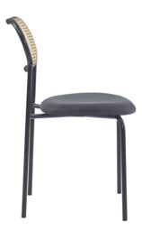 Nordlys Set of 2 Industrial Metal Cane Rattan Dining Chairs in Black - thumbnail 5