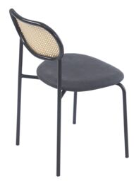 Nordlys Set of 2 Industrial Metal Cane Rattan Dining Chairs in Black - thumbnail 3