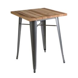 Orsina Industrial Black Side Table in Powder Coated Metal & Wood, Versatile Small Table, Everyday Use Lounge Table in Silver