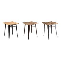 Orsina Industrial Black Side Table in Powder Coated Metal & Wood, Versatile Small Table, Everyday Use Lounge Table in Silver - thumbnail 2