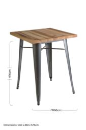 Orsina Industrial Black Side Table in Powder Coated Metal & Wood, Versatile Small Table, Everyday Use Lounge Table in Silver - thumbnail 3