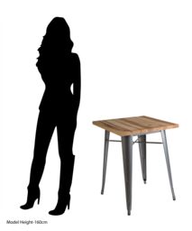 Orsina Industrial Black Side Table in Powder Coated Metal & Wood, Versatile Small Table, Everyday Use Lounge Table in Silver - thumbnail 4