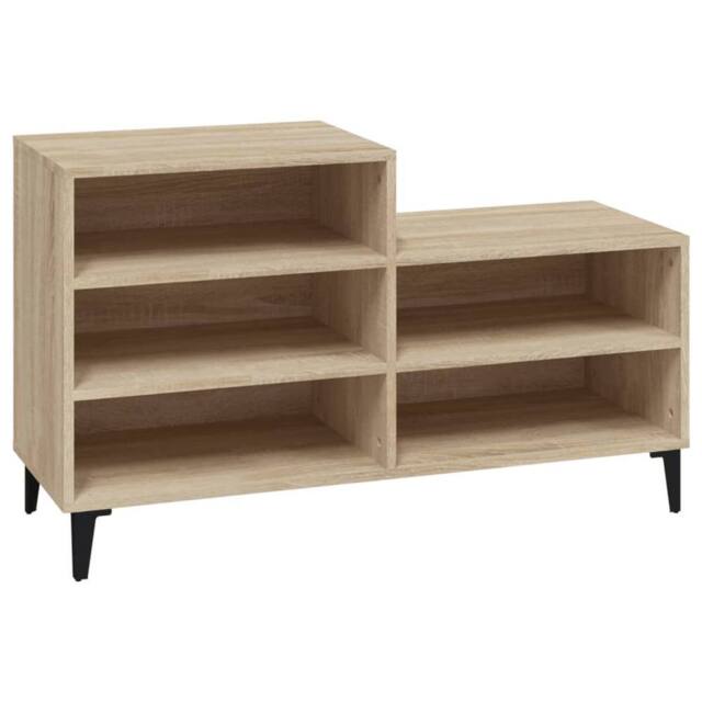 Berkfield Home Shoe Cabinet Sonoma Oak 102x36x60 cm Engineered Wood in Beige - Size: 102 x 36 x 60 cm - image 1