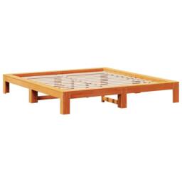 Berkfield Home Bed Frame without Mattress Wax Brown 180x200 cm Super King Solid Wood Pine - thumbnail 5