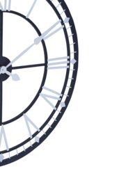 Orsina Unique Skeletal Wall Clock With Roman Numerals, Oversized Round Clock With Spade Hands, Retro Wall Clock in Black - thumbnail 3
