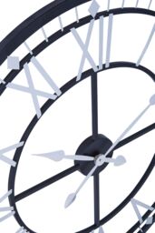 Orsina Unique Skeletal Wall Clock With Roman Numerals, Oversized Round Clock With Spade Hands, Retro Wall Clock in Black - thumbnail 4
