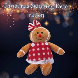 VFM e-Store Christmas Gingerbread Woman Decoration 18cm x 19cm Red X 1 - Size: 18 cm x 19 cm - thumbnail 3