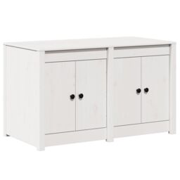Berkfield Home Outdoor Kitchen Cabinet White 106x55x64 cm Solid Wood Pine - Size: 106 x 55 x 64 cm - thumbnail 2