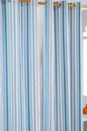 Homescapes New England Stripes Ready Made Blue Curtain Pair - Size: 117 cm width x 137 cm drop - thumbnail 1