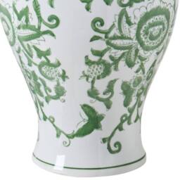 Wyld and Coco Porcelain Lidded Ginger Jar Vase White and Green - thumbnail 6