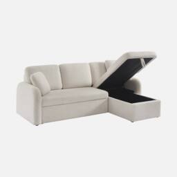 sweeek 3-seater Reversible Corner Sofa Bed In Boucle Fabric in Cream - thumbnail 3