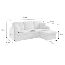 sweeek 3-seater Reversible Corner Sofa Bed In Boucle Fabric in Cream - thumbnail 5