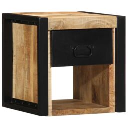 Berkfield Home Bedside Cabinets 2 pcs 40x35x40 cm Solid Rough Wood Mango in Brown - Size: 40 x 35 x 40 cm - thumbnail 2