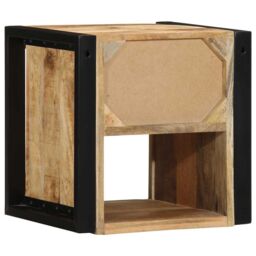 Berkfield Home Bedside Cabinets 2 pcs 40x35x40 cm Solid Rough Wood Mango in Brown - Size: 40 x 35 x 40 cm - thumbnail 8