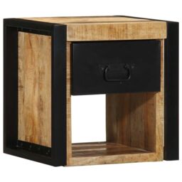 Berkfield Home Bedside Cabinets 2 pcs 40x35x40 cm Solid Rough Wood Mango in Brown - Size: 40 x 35 x 40 cm - thumbnail 4