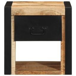 Berkfield Home Bedside Cabinets 2 pcs 40x35x40 cm Solid Rough Wood Mango in Brown - Size: 40 x 35 x 40 cm - thumbnail 6
