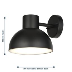 First Choice Lighting Set of 2 Arkle - Black IP44 Outdoor Wall Lights - thumbnail 5