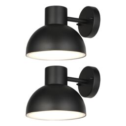 First Choice Lighting Set of 2 Arkle - Black IP44 Outdoor Wall Lights - thumbnail 1