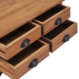 Berkfield Home Decorative Coffee Table 68x68x30 cm Solid Teak Wood in Brown - Size: 68 x 68 x 30 cm - thumbnail 4