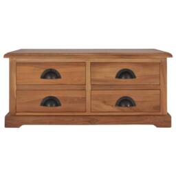 Berkfield Home Decorative Coffee Table 68x68x30 cm Solid Teak Wood in Brown - Size: 68 x 68 x 30 cm - thumbnail 3
