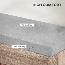 HOMCOM Sit-On Shoe Storage Unit w/ Hidden Compartment Handles in Grey - thumbnail 4