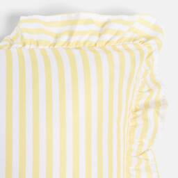 OHS 2 x Bengal Stripe Faux Linen Frill Cushion Covers in Lemon - Size: 45 cm x 45 cm - thumbnail 6