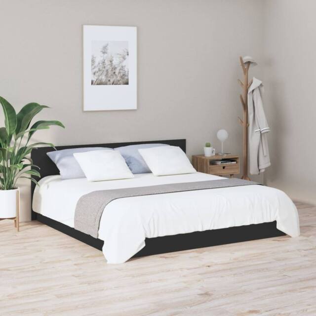 Berkfield Home Stylish Bed Headboard Black 200x1.5x80 cm Engineered Wood - image 1