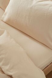 Martex Touch of Linen Fitted Sheet in Cream - Size: Super King Fitted - thumbnail 4