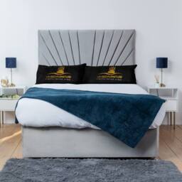 UK Bed Furniture Sunrise Divan Bed with 4 Drawers & 26 Inch headboard in Silver - Size: King - thumbnail 2