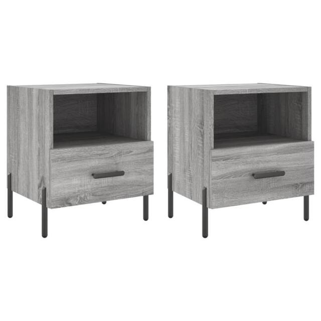 Berkfield Home Bedside Cabinets 2 pcs Grey Sonoma 40x35x47.5 cm Engineered Wood - image 1