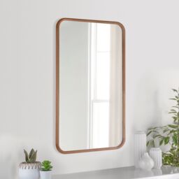 Yearn Mirrors Oak Framed Curved Wall Mirror 120x80cm in Natural - Size: 120x80 cm - thumbnail 3